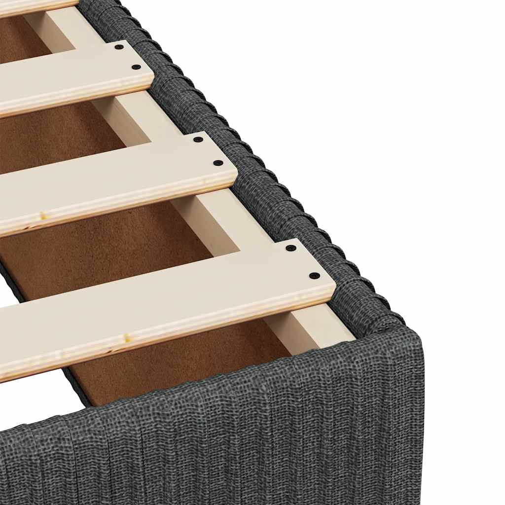 Luxurious Dark Grey Queen Box Spring Bed with Mattress