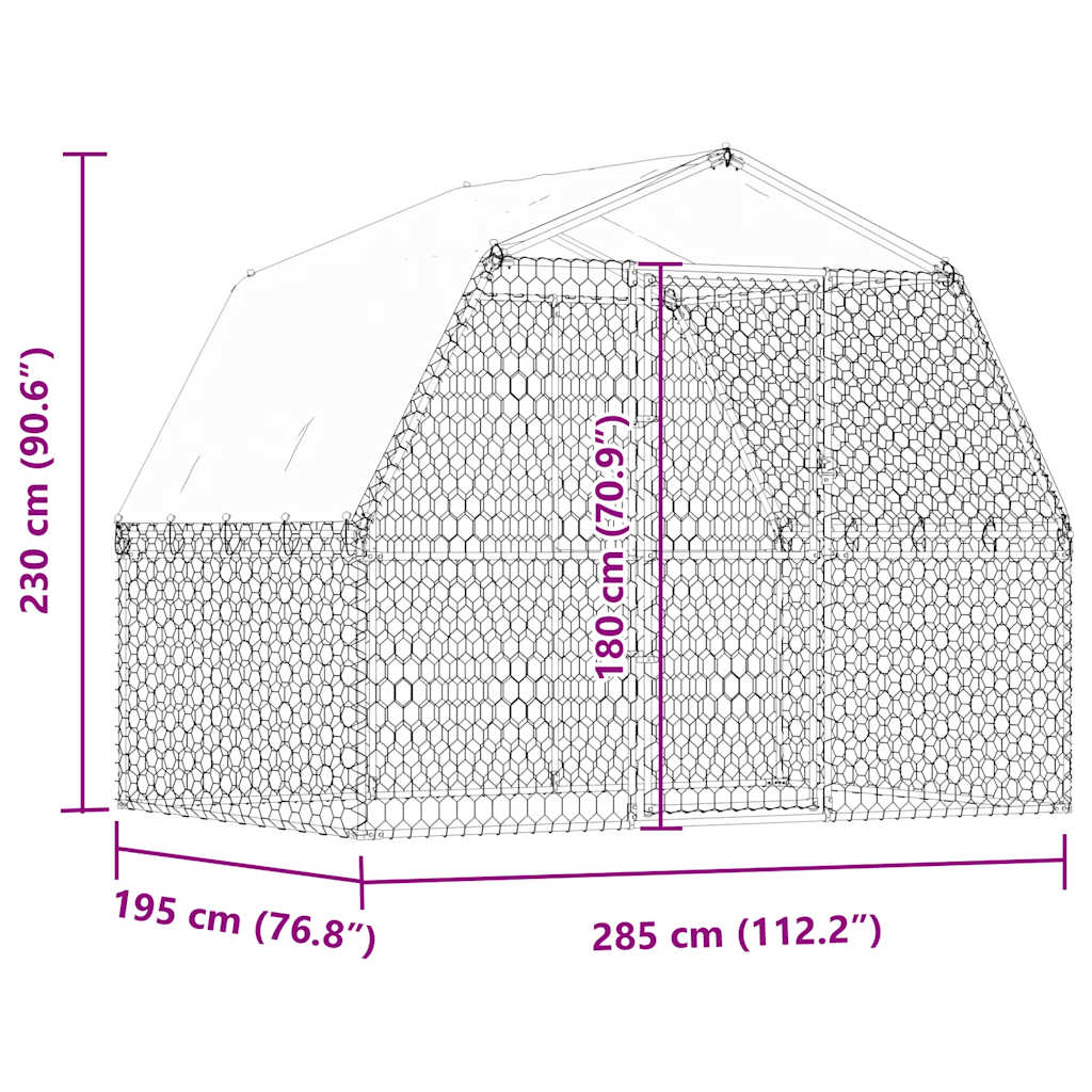Dog Cages 2 pcs with Roof and Door Silver Galvanised Steel | Dog Houses
