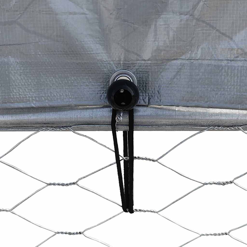 Dog Cages 2 pcs with Roof and Door Silver