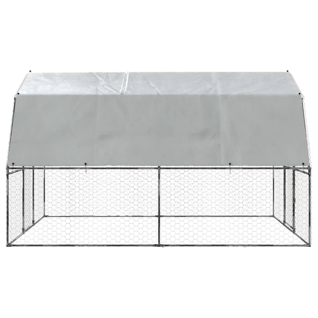 Silver colour - Chicken Cages 2 pcs with Roof and Door Silver