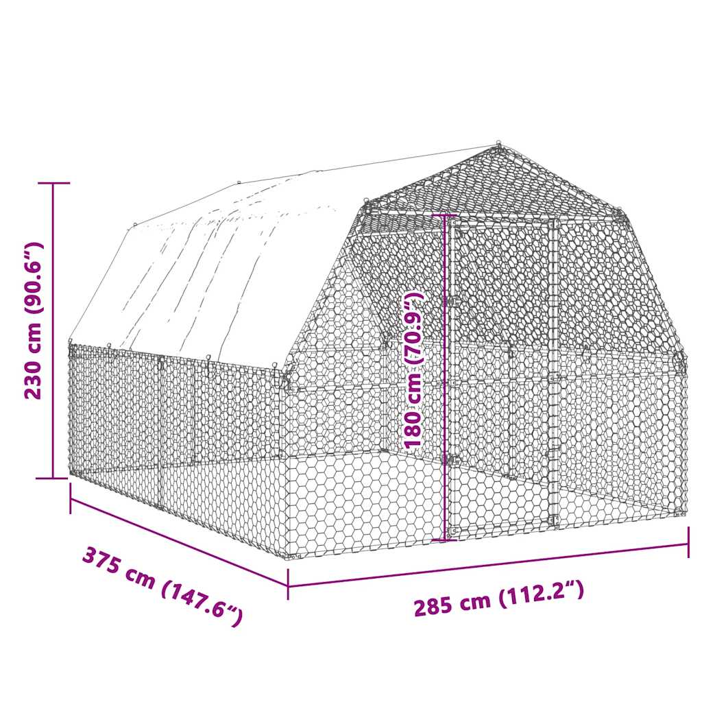 Chicken Cages 2 pcs with Roof and Door Silver, Small Animal Habitats & Cages