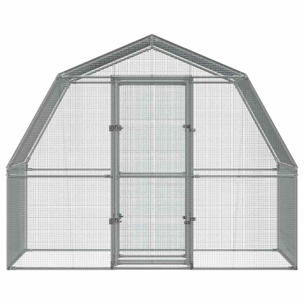 Bird Cages 2 pcs with Roof and Door Silver Galvanised Steel, Steel finish