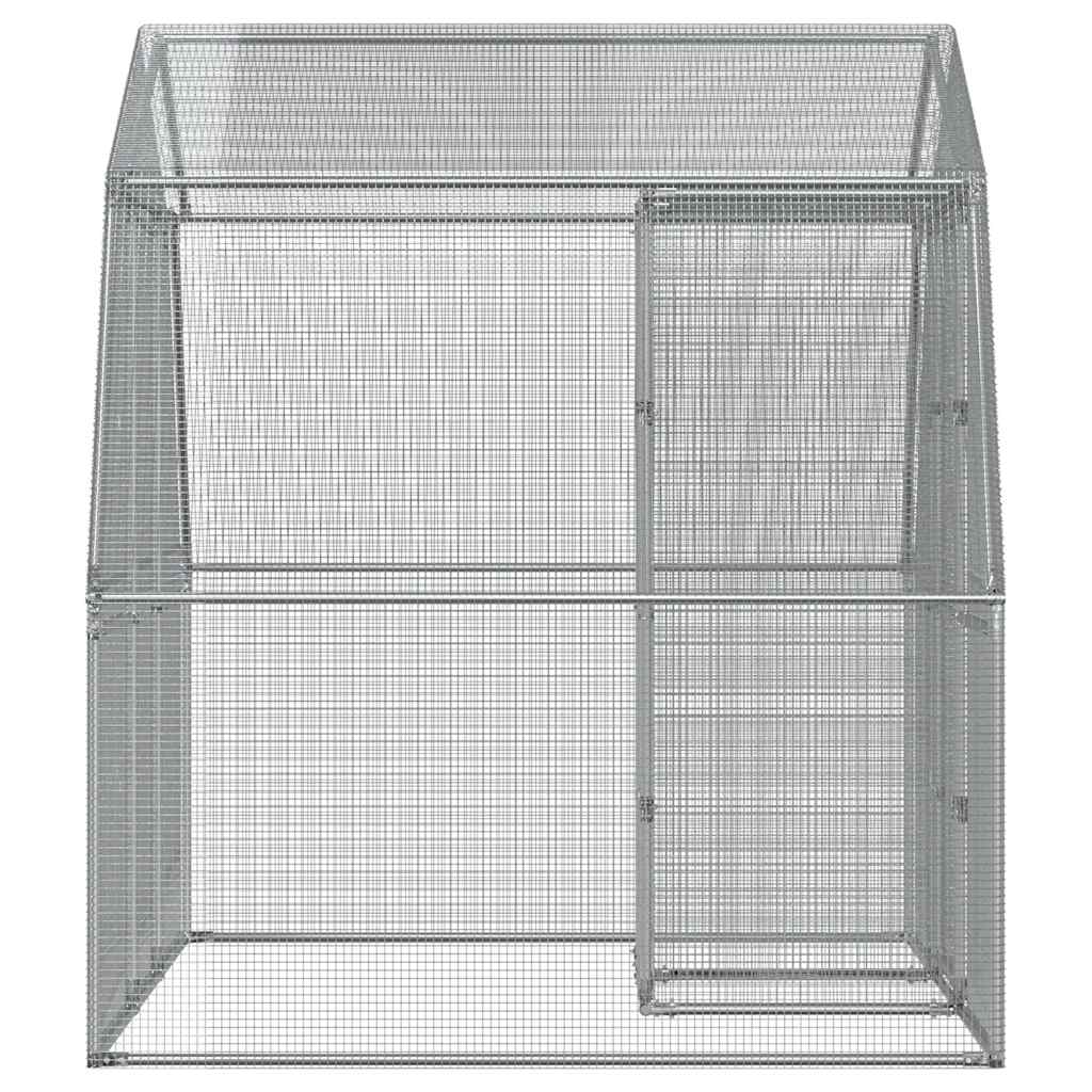 Bird & Wildlife Houses > Birdhouses - Bird Cages 2 pcs with Roof and Door Silver Galvanised Steel