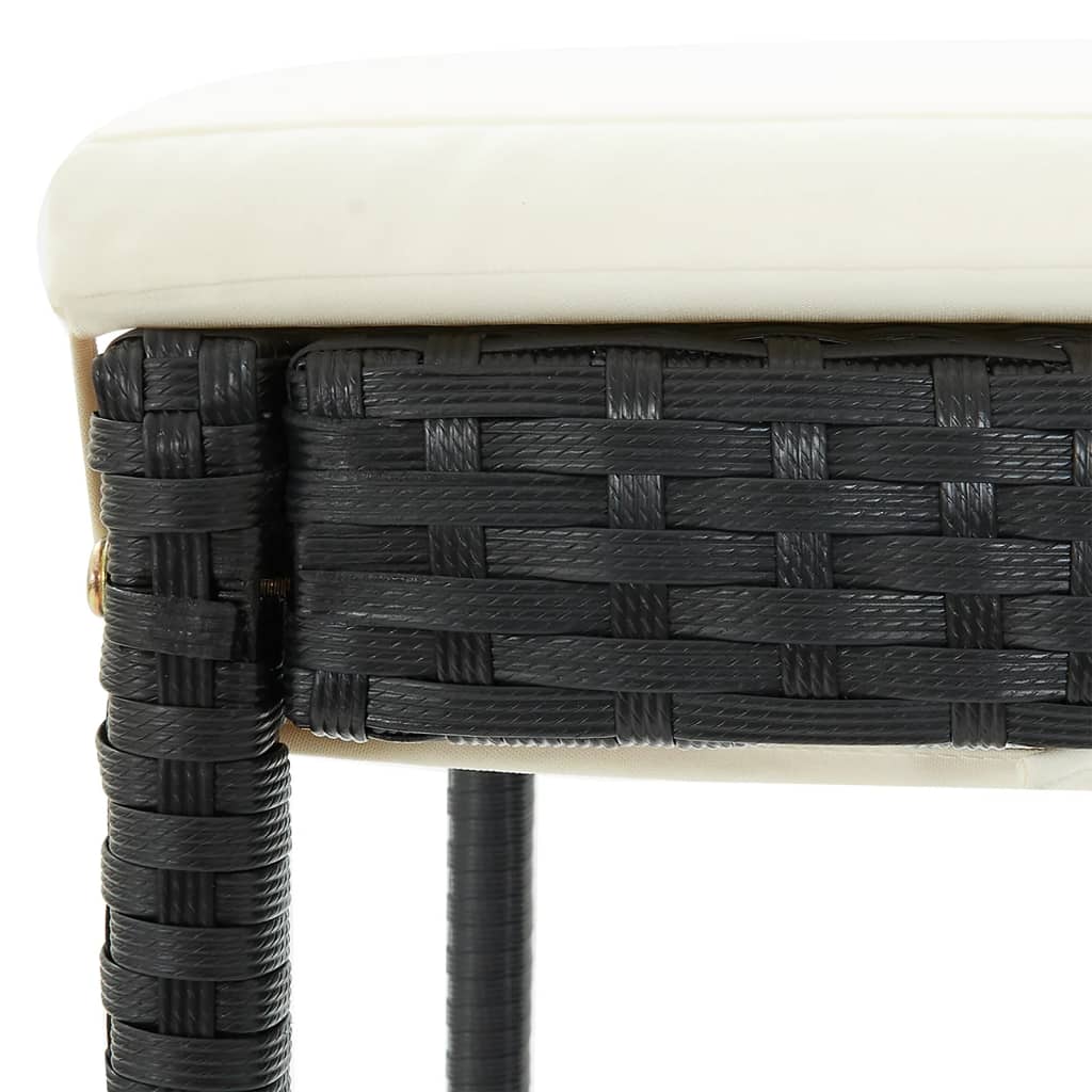 5 Piece Garden Bar Set Black Solid Wood Acacia