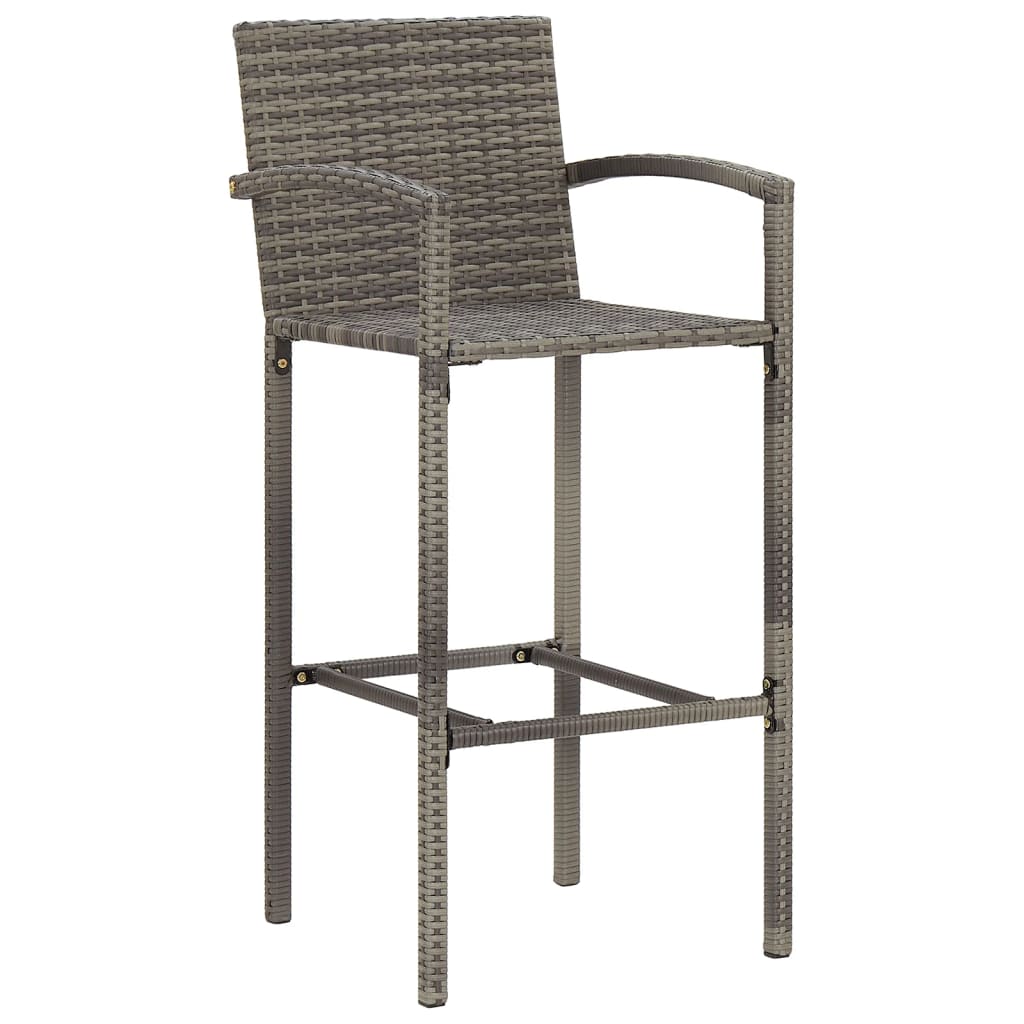 Outdoor Outdoor Furniture Sets - 3-Piece Garden Bar Set Grey Solid Wood Acacia