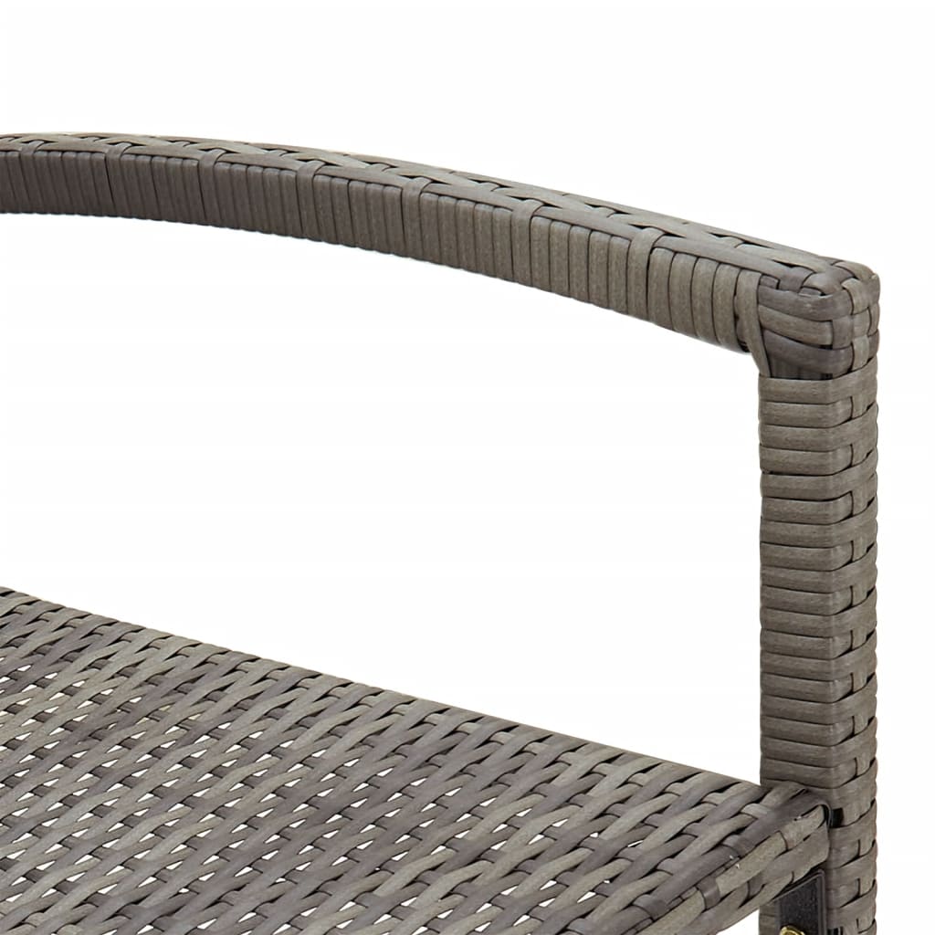 3-Piece Garden Bar Set Grey Solid Wood Acacia, Grey colour