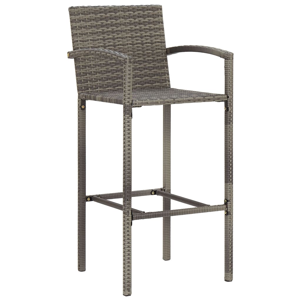 Outdoor Outdoor Furniture Sets - 5 Pcs Garden Bar Set Solid Wood Acacia and Poly Rattan