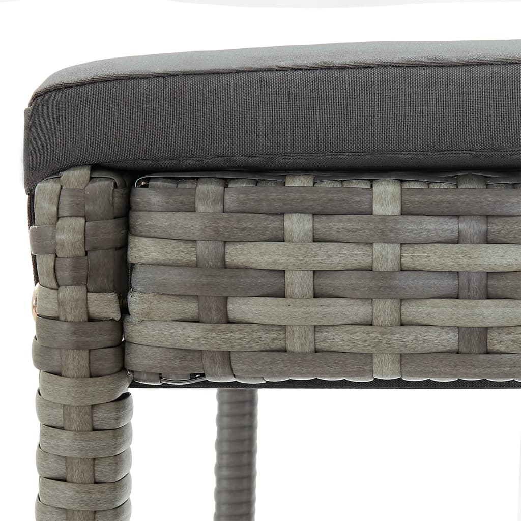 5-Piece Garden Bar Set Grey Solid Wood Acacia and Poly Rattan, Grey colour