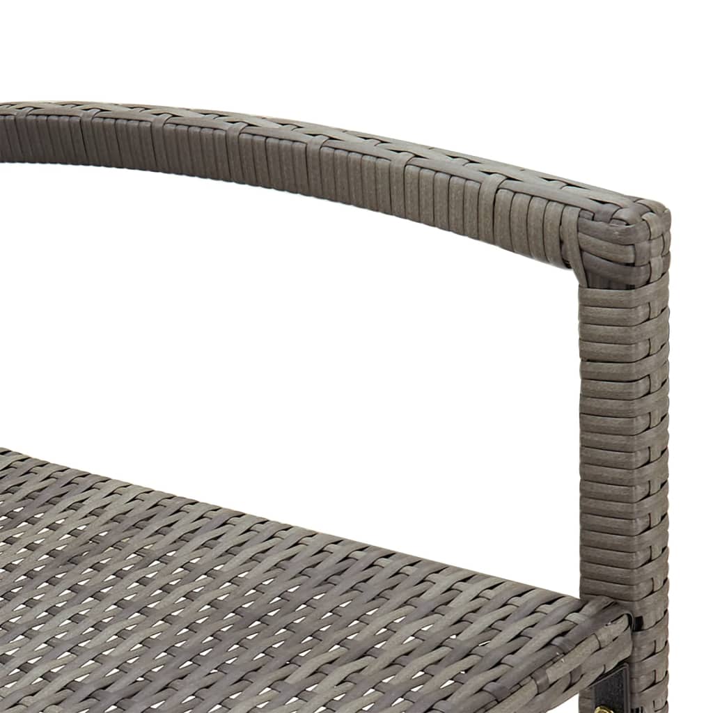 5-Piece Garden Bar Set Solid Wood Acacia and Poly Rattan with Wood finish