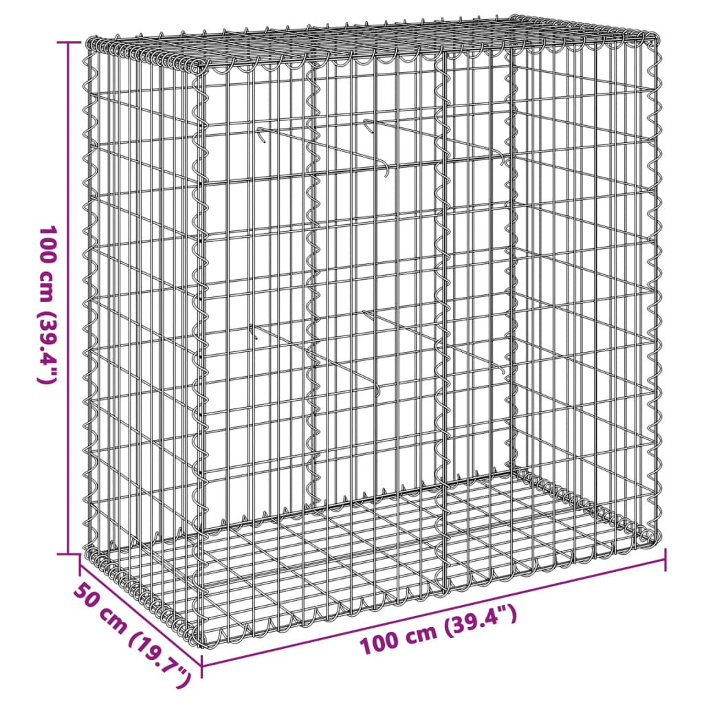 Gabion Basket Galvanised Wire 100x50x100cm | Simpledeals