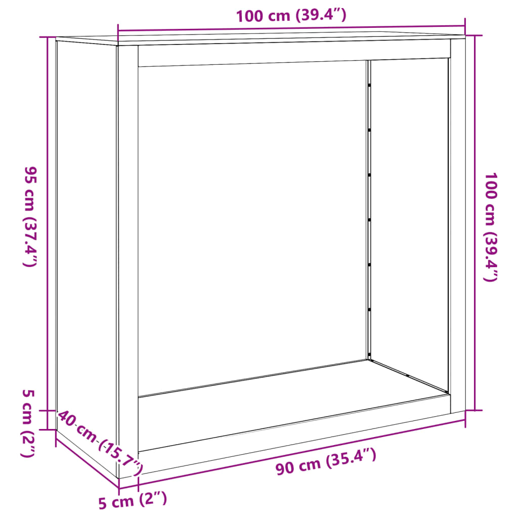 Steel Firewood Rack Anthracite 100cm | Simpledeals