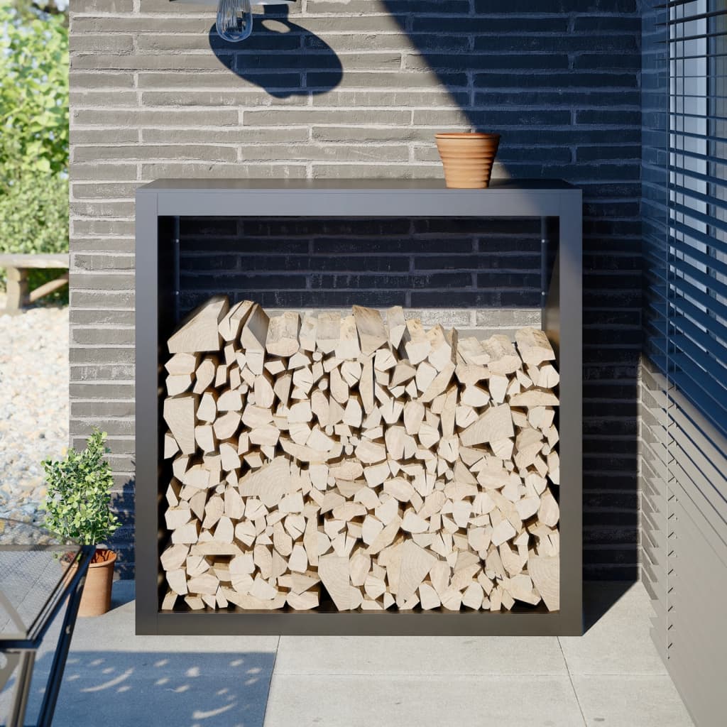Steel Firewood Rack Anthracite 100cm | Simpledeals