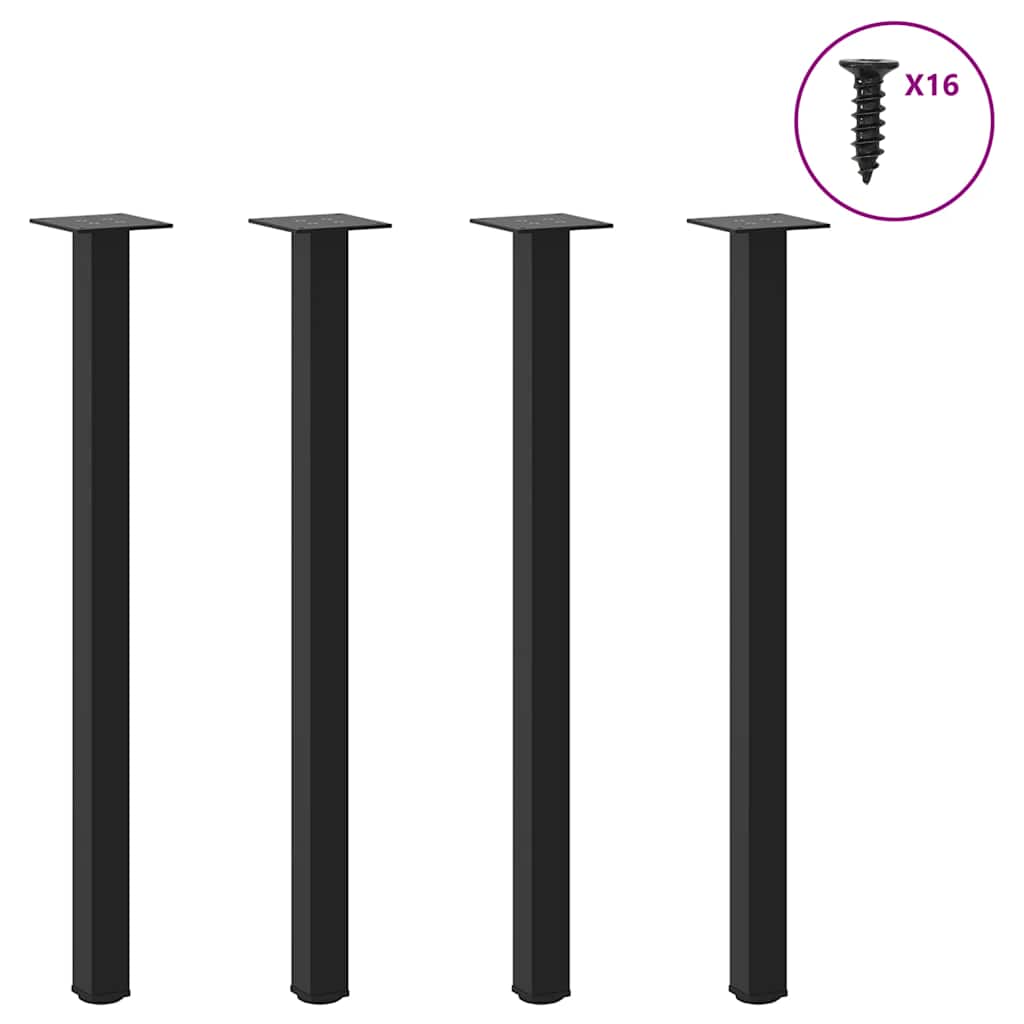 4 Pcs - Coffee Table Legs 4 pcs Black Steel