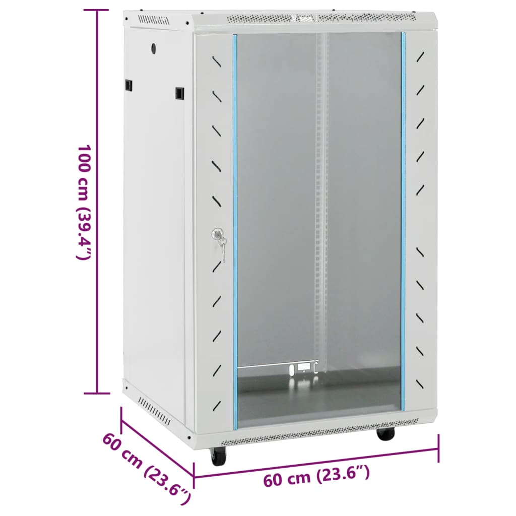 Durable 18U Network Cabinet 19 IP20 Grey for Organized Network, Bar Stools