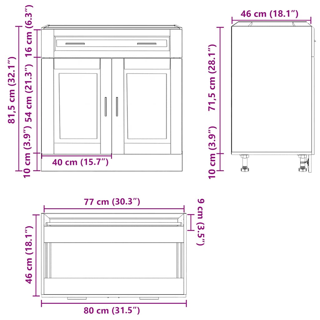 Kitchen Base Cabinet White Engineered Wood | Simpledeals