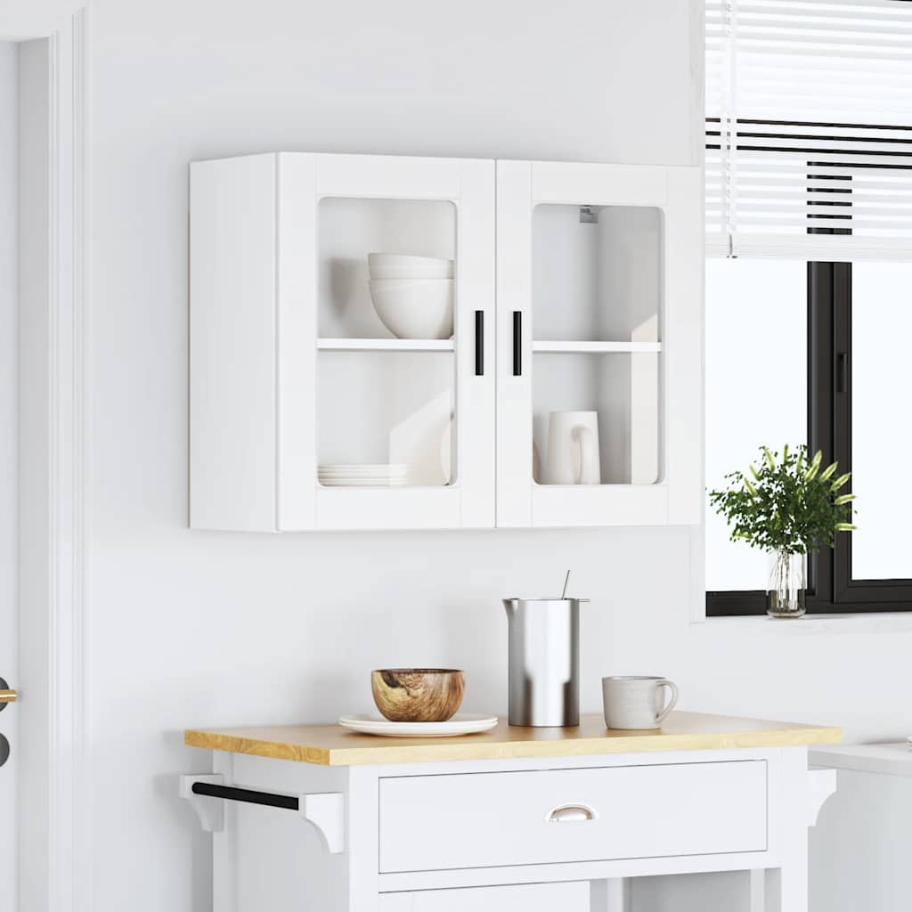 Kitchen Wall Cabinet Glass Door White 80cm | Simpledeals