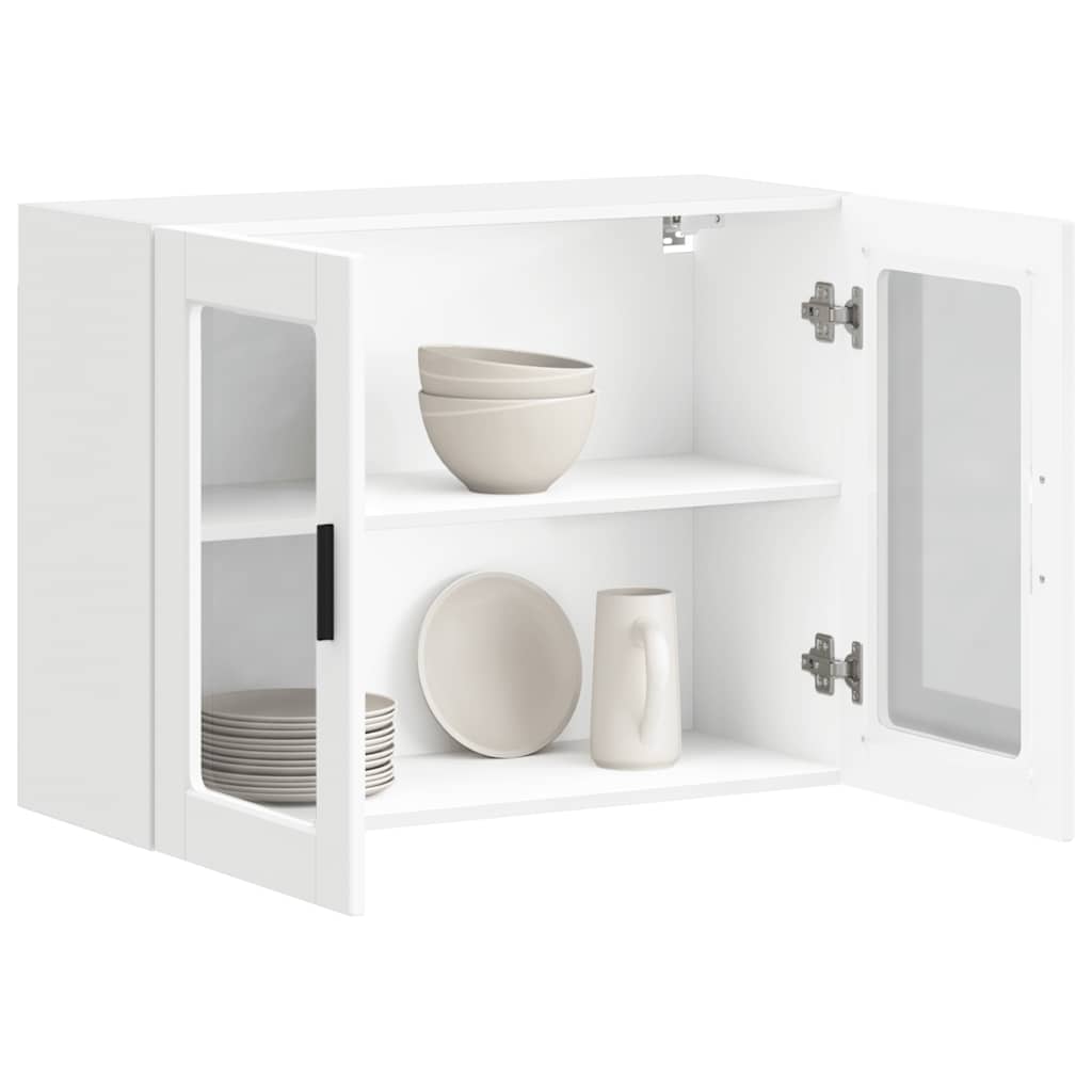 Kitchen Wall Cabinet Glass Door White 80cm | Simpledeals