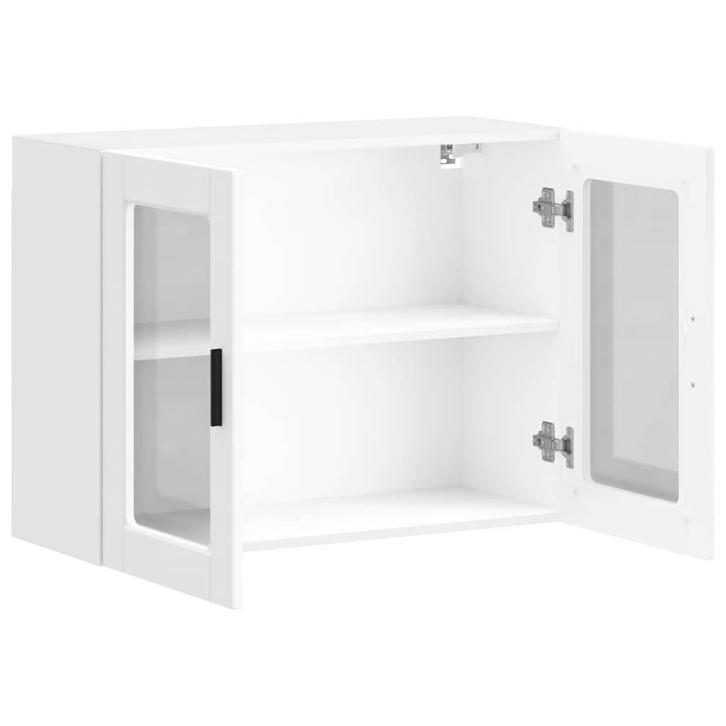 Kitchen Wall Cabinet Glass Door White 80cm | Simpledeals