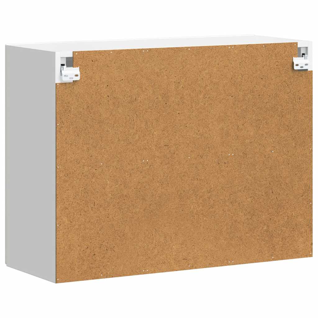 Kitchen Wall Cabinet Glass Door White 80cm | Simpledeals