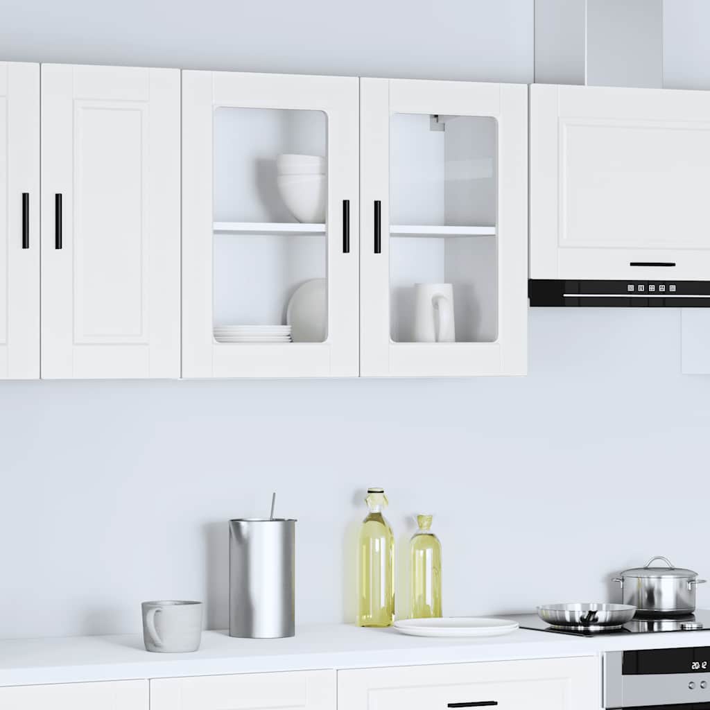 Kitchen Wall Cabinet Glass Door White 80cm | Simpledeals