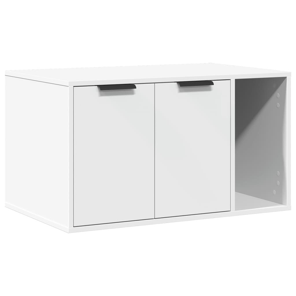 Cat Litter Box Enclosure Cabinet White 80cm | Simpledeals