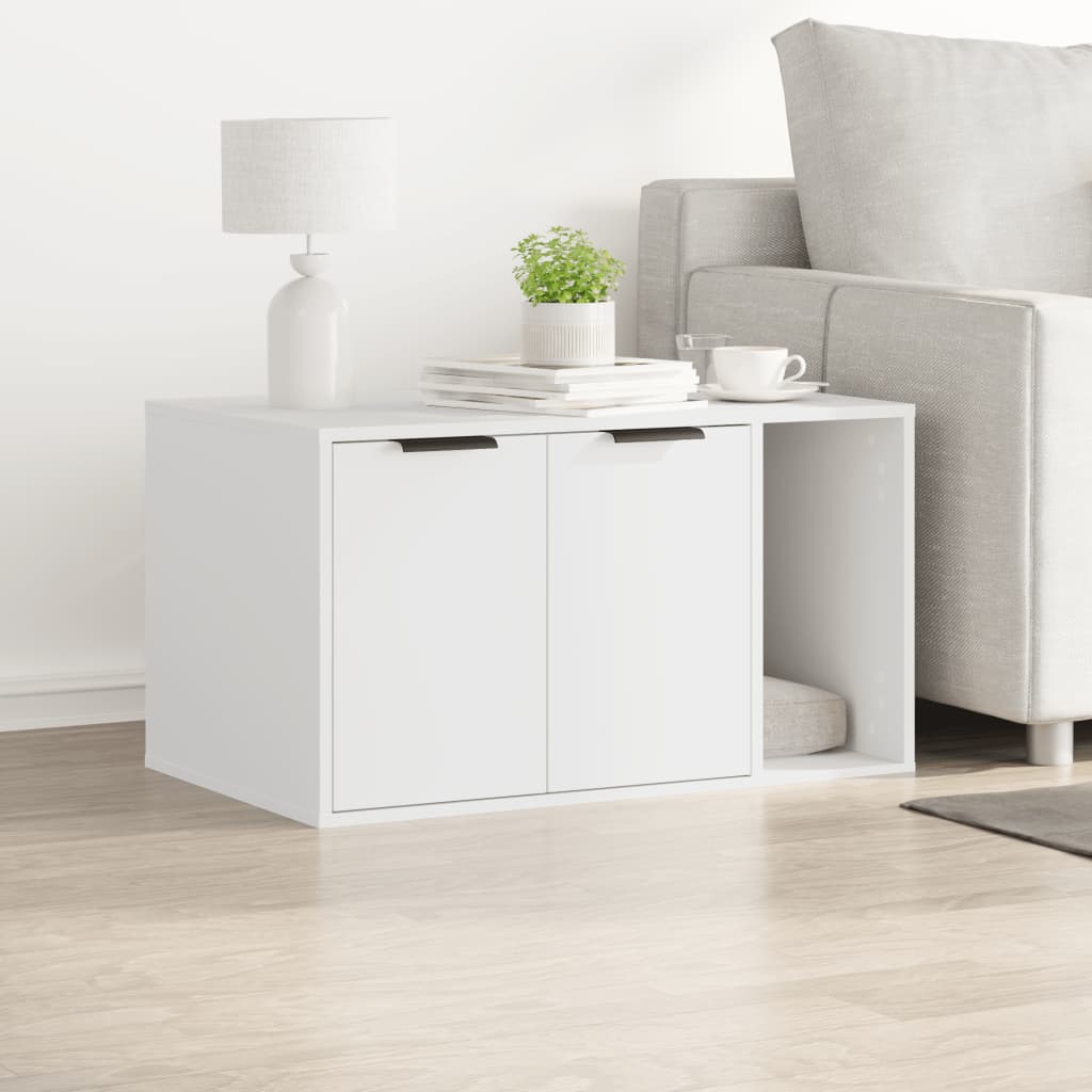 Cat Litter Box Enclosure Cabinet White 80cm | Simpledeals