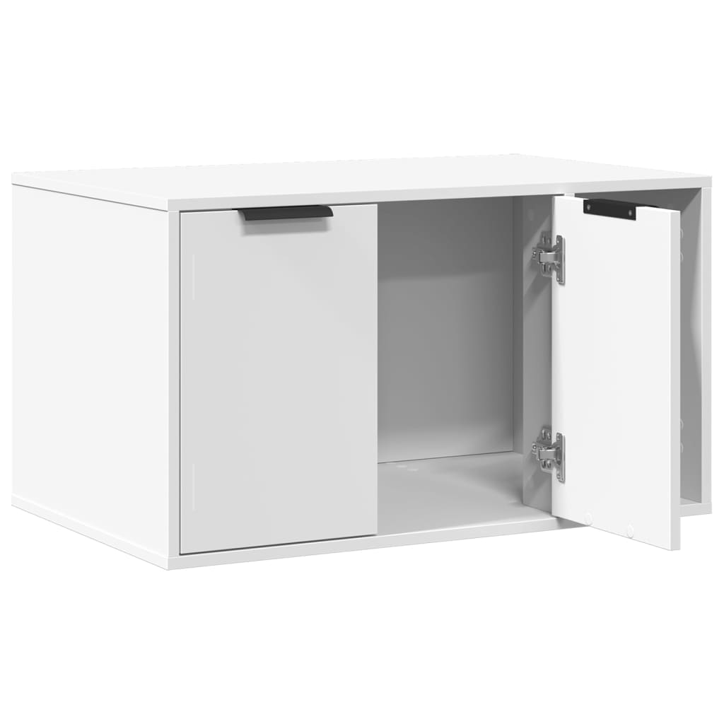 Cat Litter Box Enclosure Cabinet White 80cm | Simpledeals