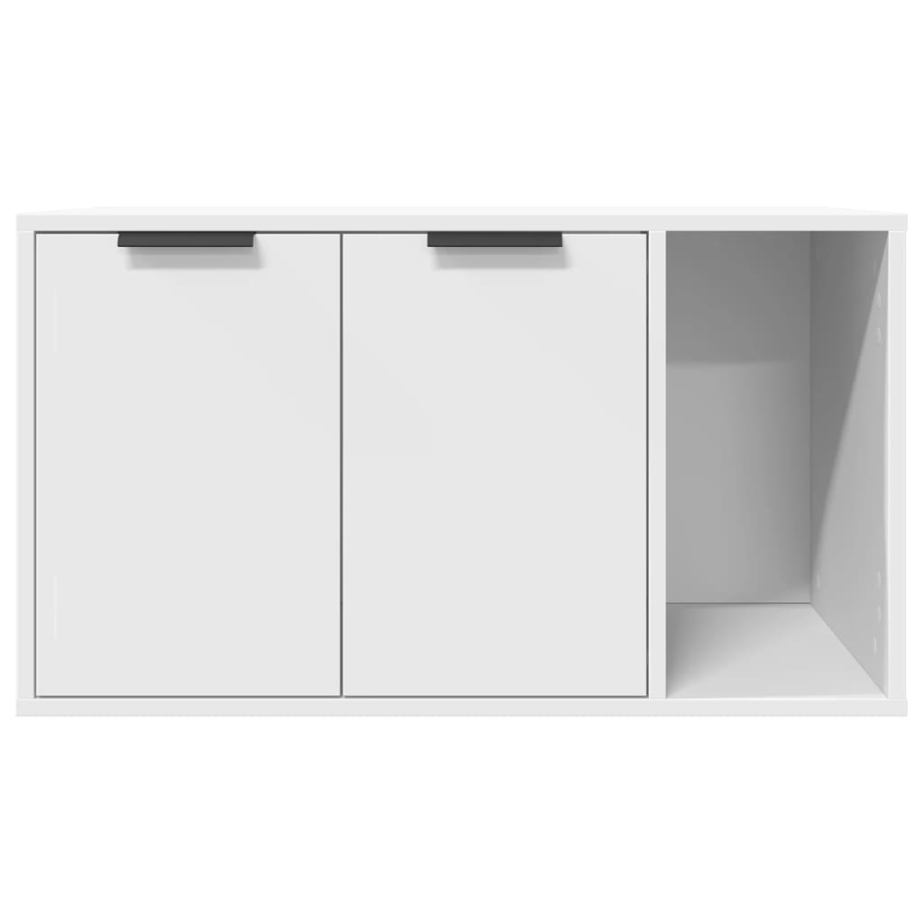 Cat Litter Box Enclosure Cabinet White 80cm | Simpledeals