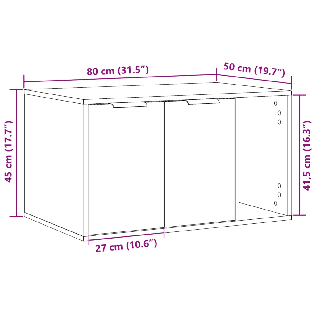 Cat Litter Box Enclosure Cabinet White 80cm | Simpledeals