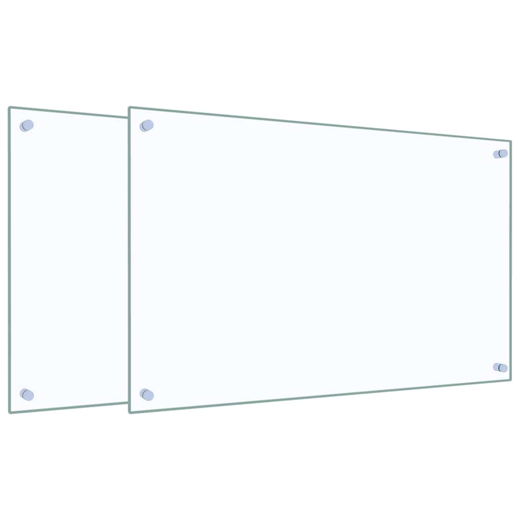 Stylish Kitchen Backsplashes 2 pcs Transparent Tempered Glass