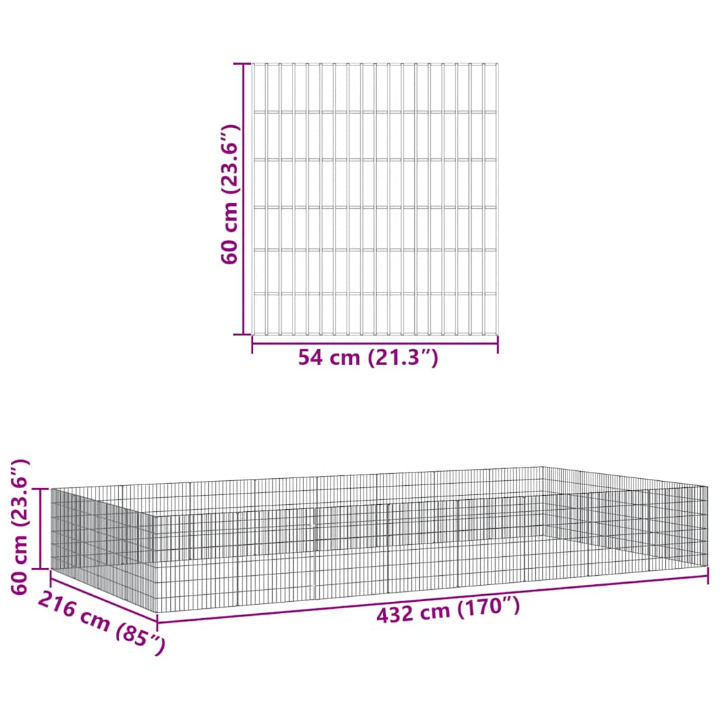 Free Range Animal Enclosure 24-Panel Galvanised