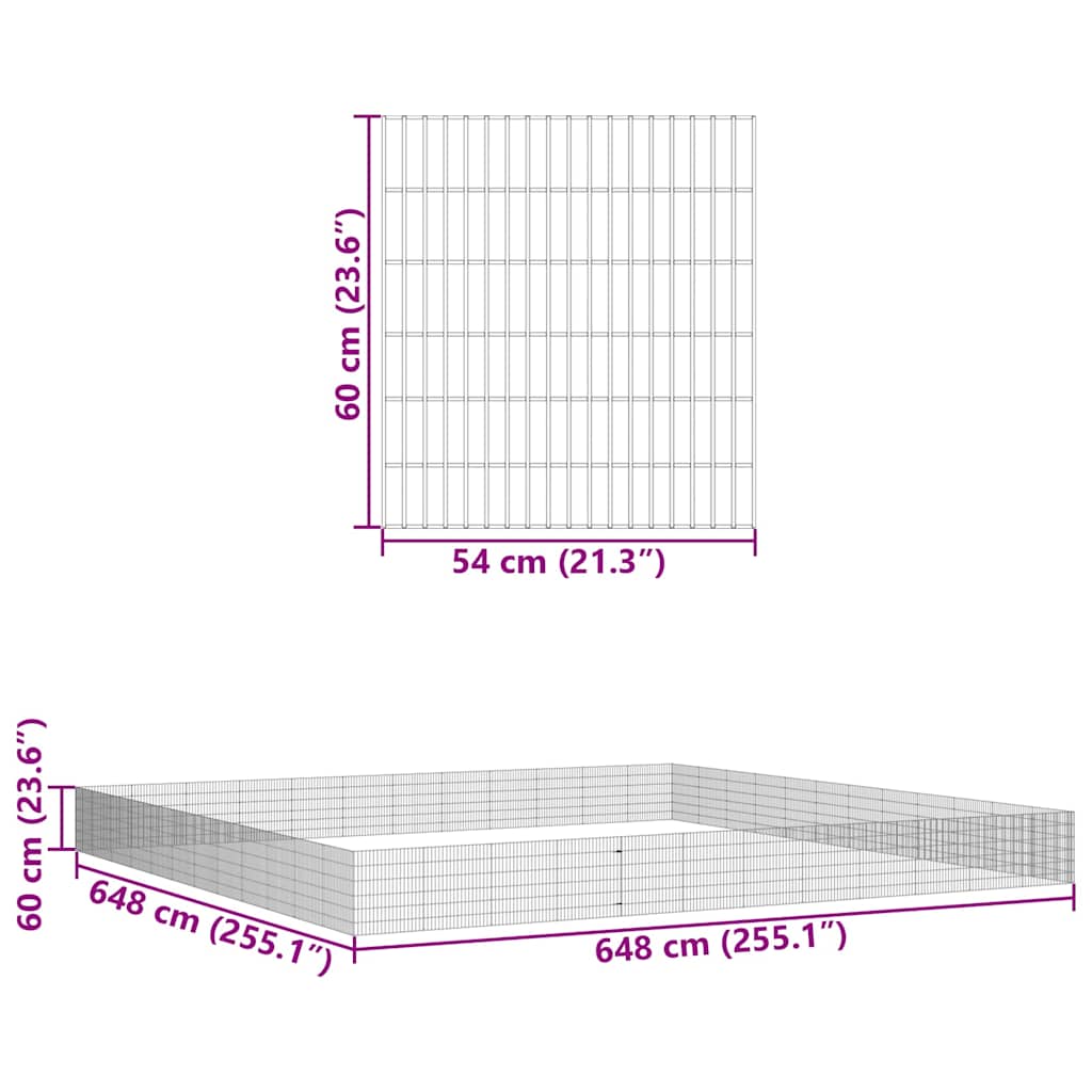 Free Range Animal Enclosure 48-Panel Galvanised