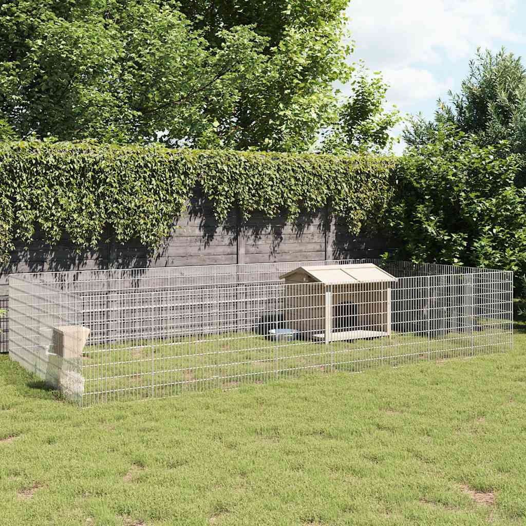 Free Range Animal Enclosure 24-Panel Galvanised Iron