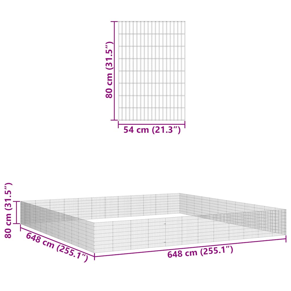 Free Range Animal Enclosure 48-Panel Galvanised Iron