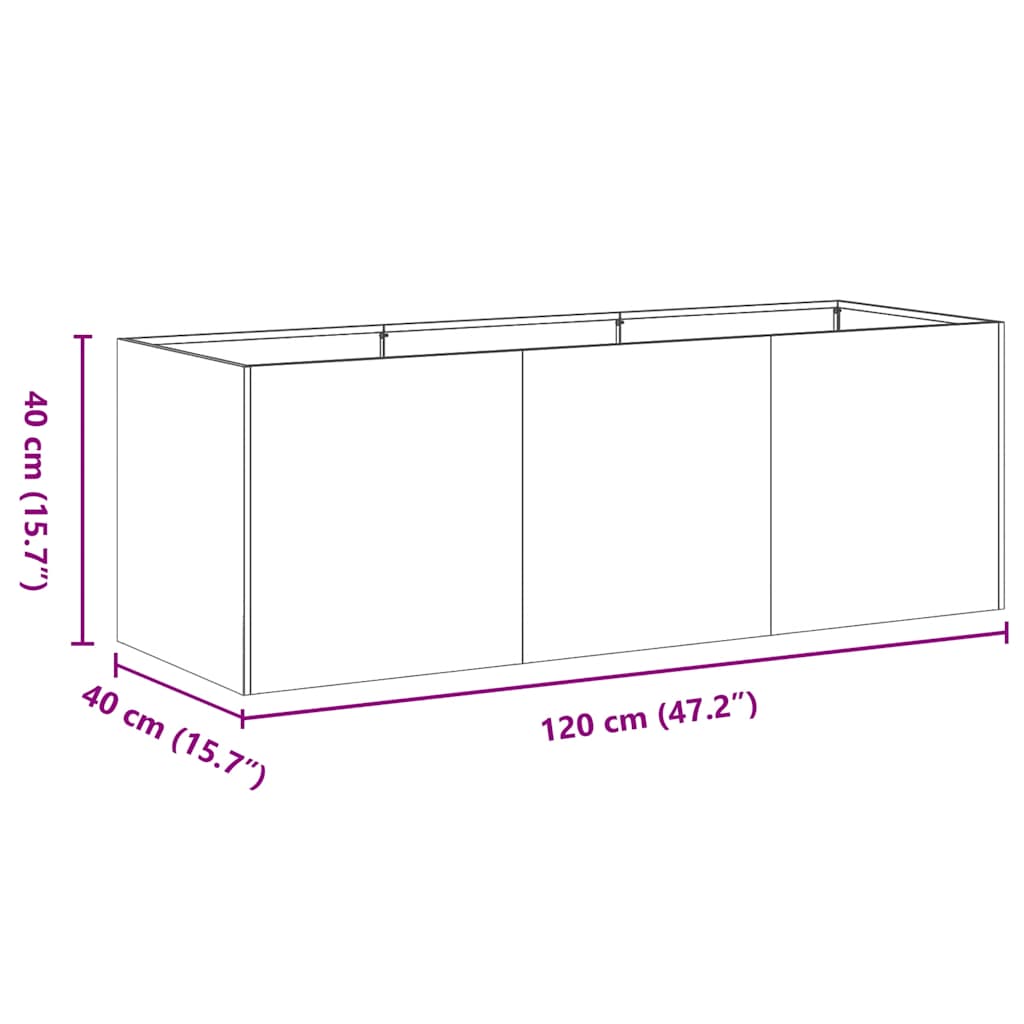 Black Steel Raised Garden Bed Planter 120cm | Simpledeals