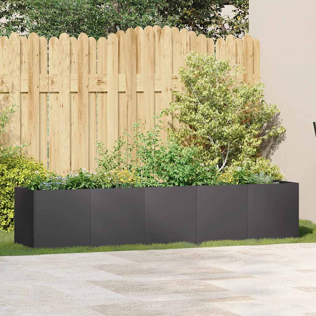 Steel Garden Planter Box 200cm Black | Simpledeals
