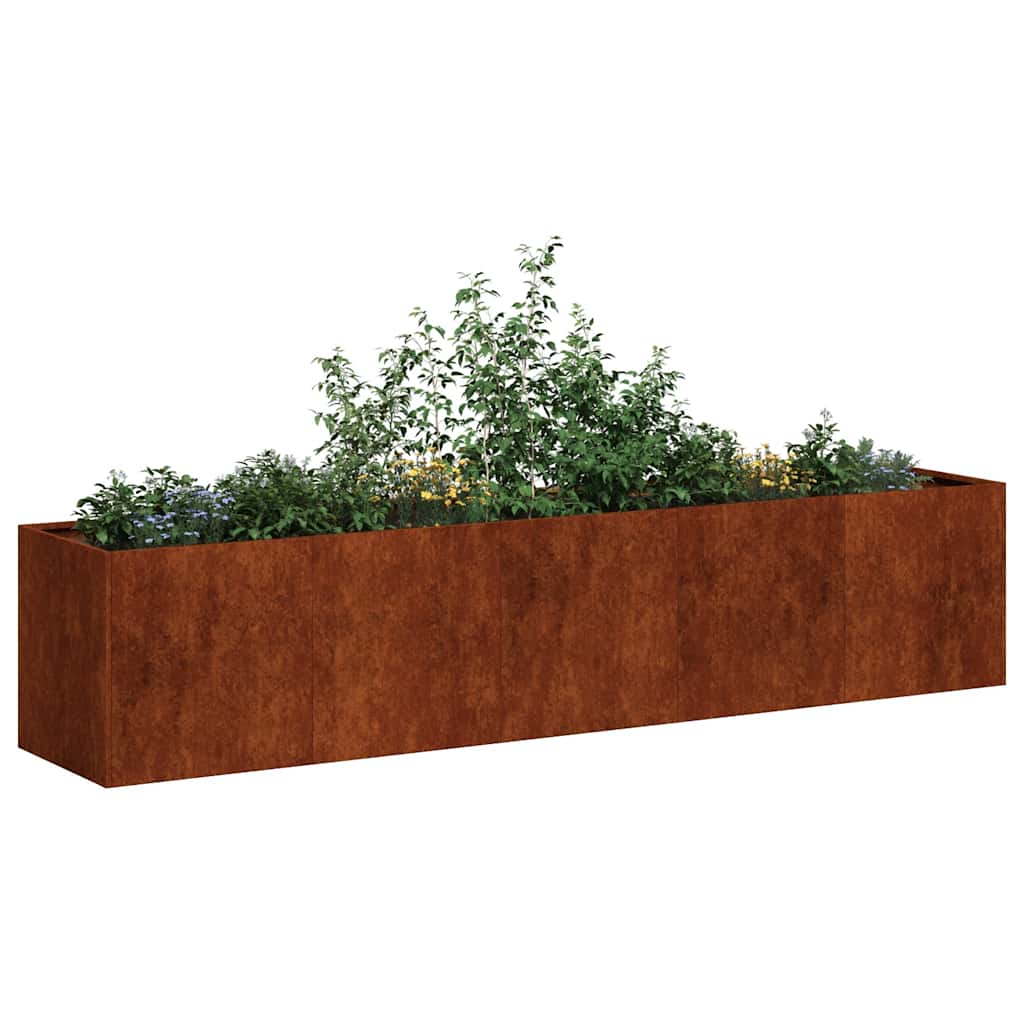 Weathering Steel Garden Bed 200x40x40cm | Simpledeals