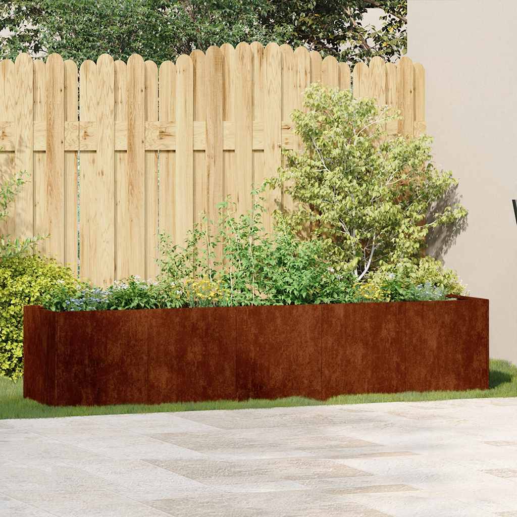 Weathering Steel Garden Bed 200x40x40cm | Simpledeals