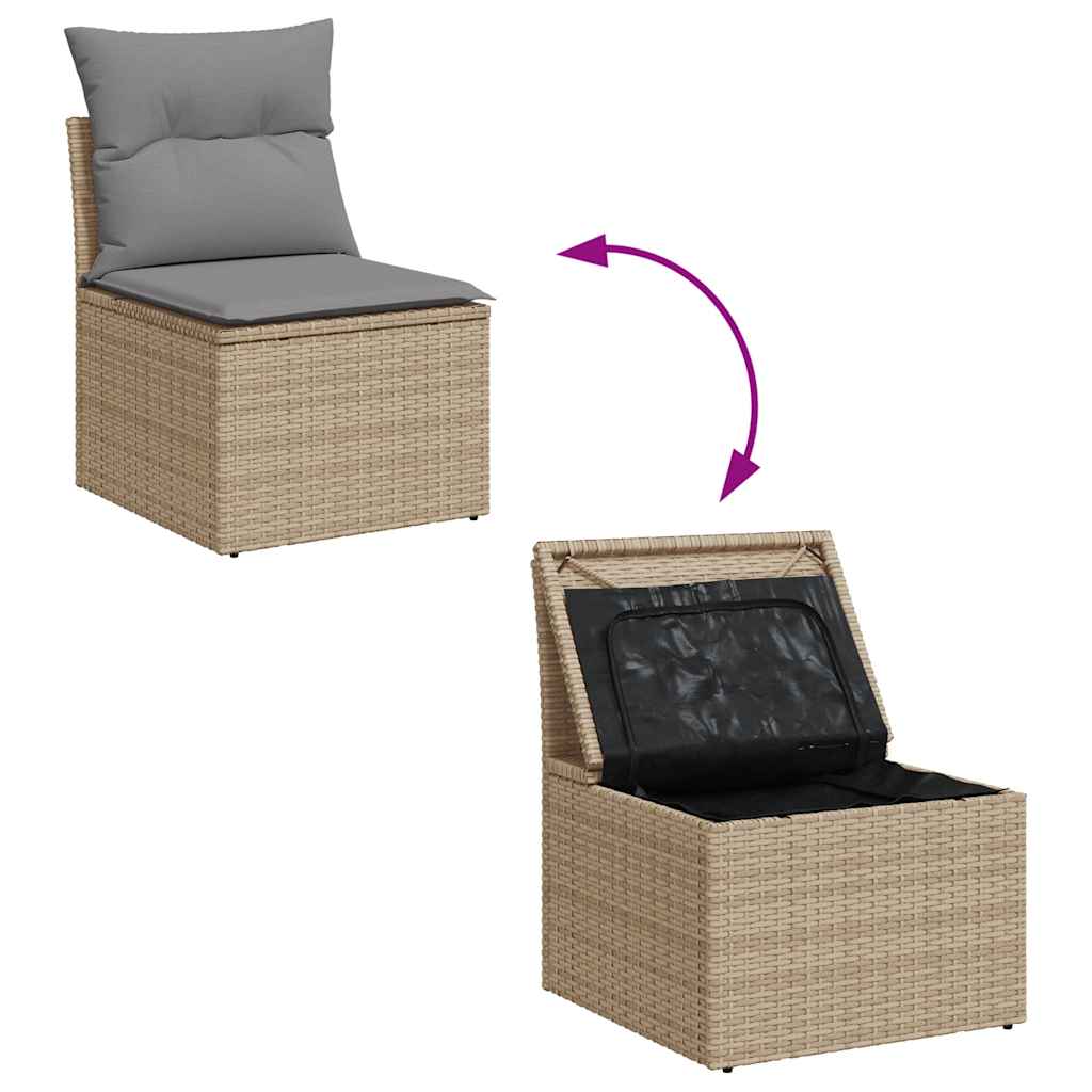 Garden Sofa Set with Cushions Modular Sofa 10 Piece Grey Poly Rattan