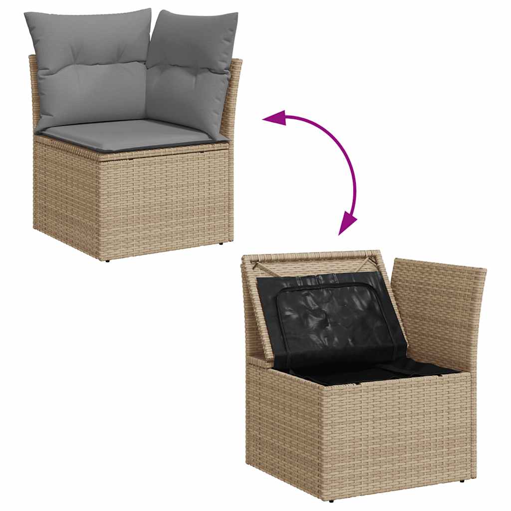 Garden Sofa Set with Cushions Modular Sofa 10 Piece Grey Poly Rattan