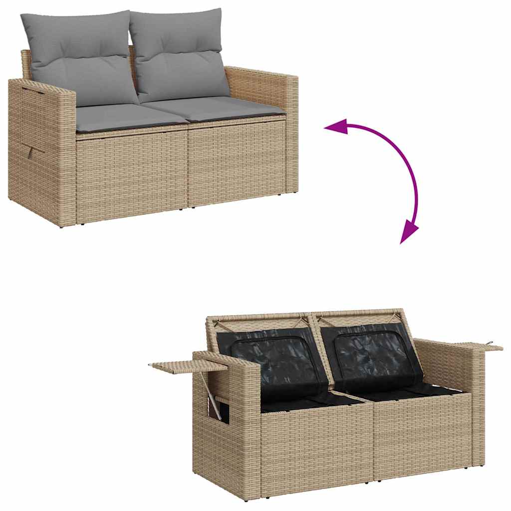 Garden Sofa Set with Cushions Modular Sofa 10 Piece Grey Poly Rattan