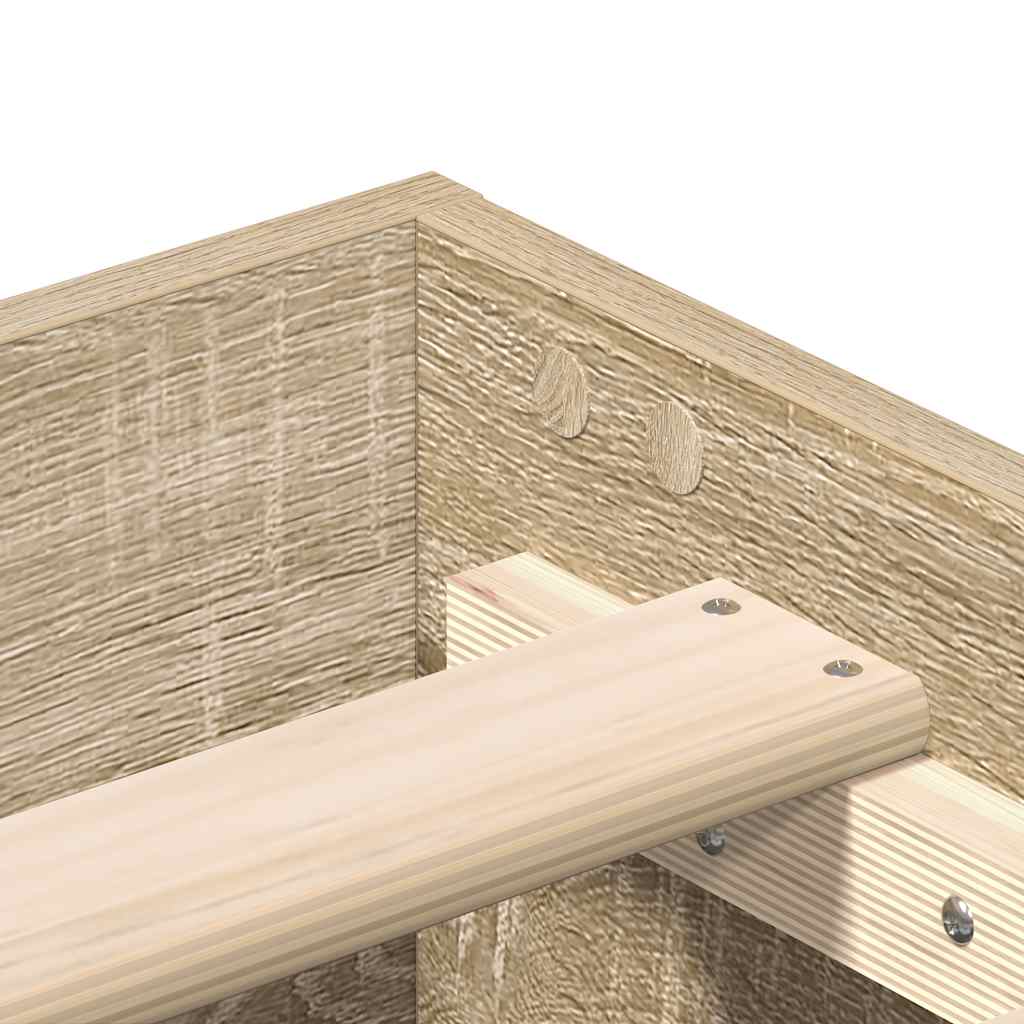 Queen Bed Frame Sonoma Oak Slatted Base | Simpledeals