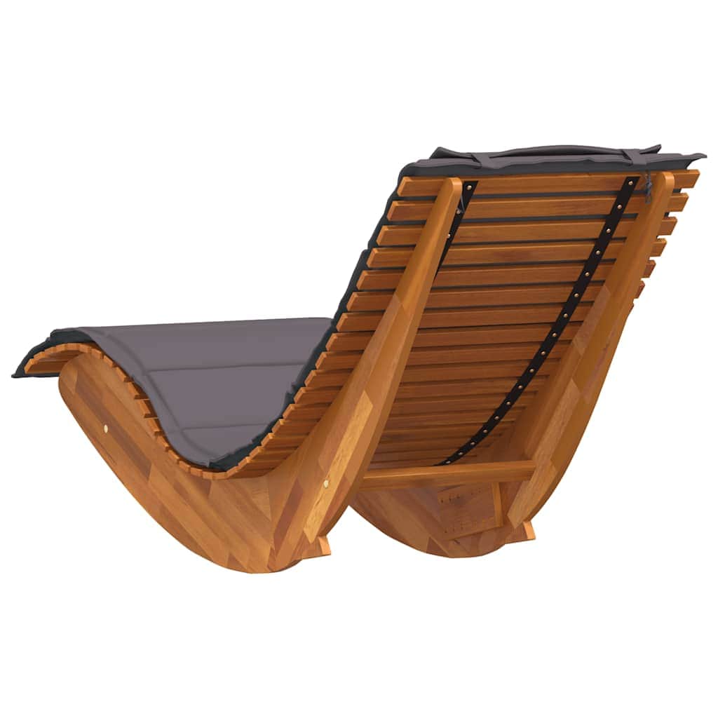 Refined Rocking Sun Lounger with Cushion Indoor Outdoor Use Evening