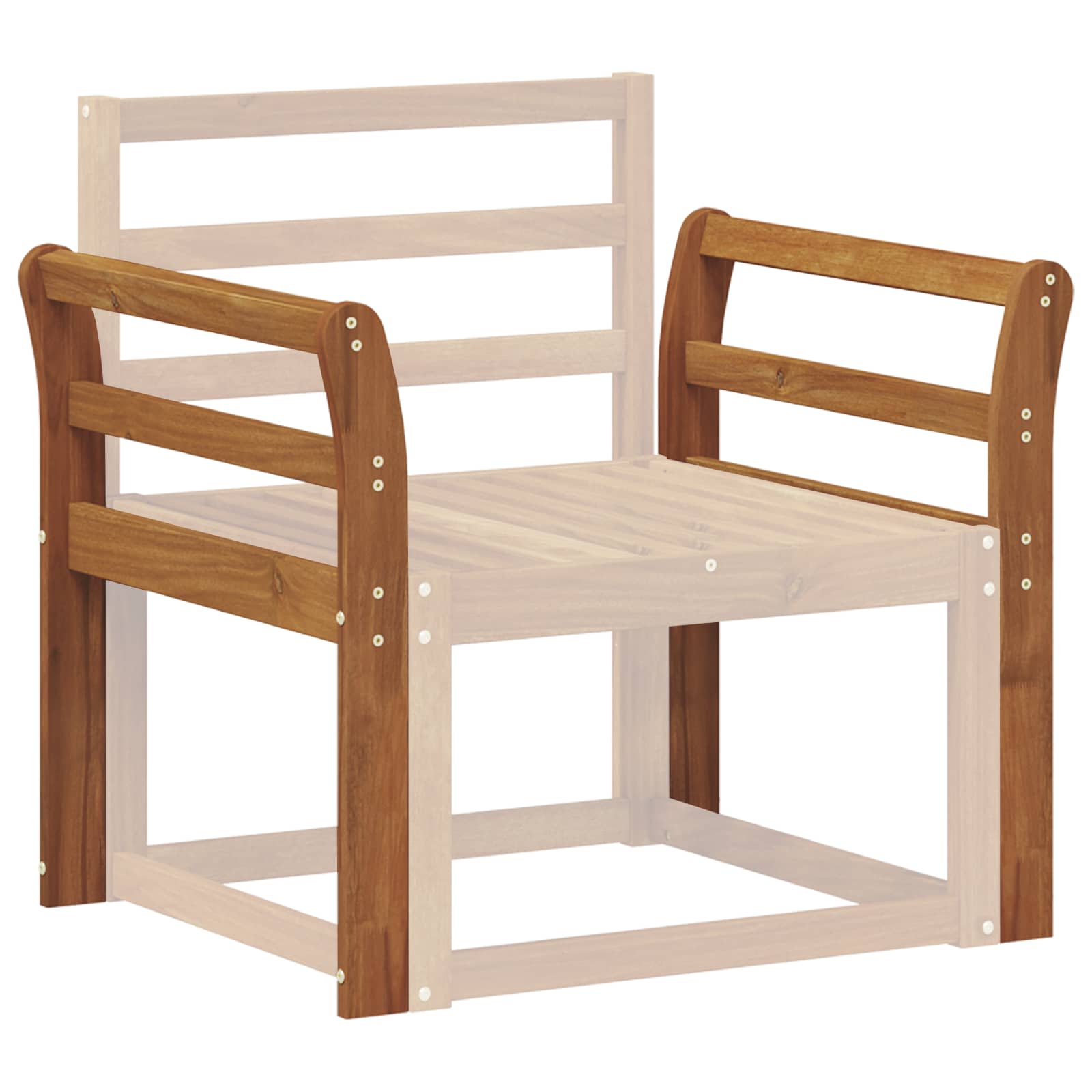 Armrest Natural Solid Wood 58.5x8x60cm