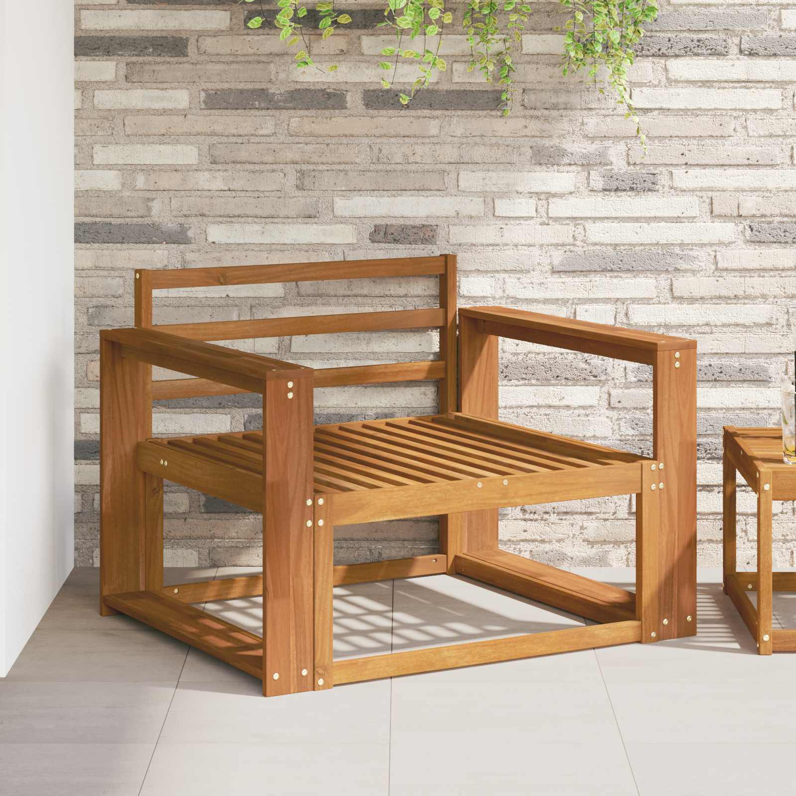 Armrest Natural Solid Wood 78x10x61cm