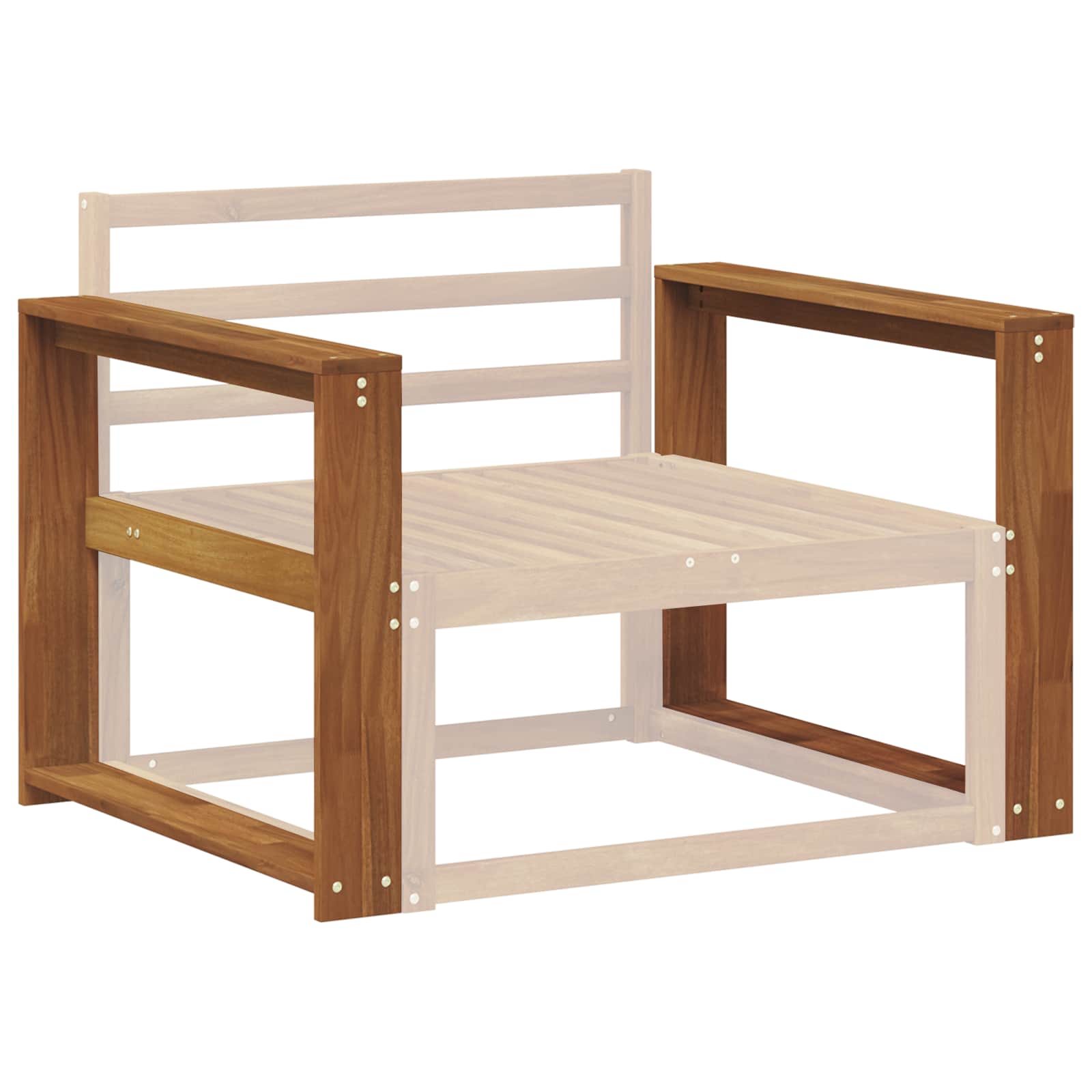 Armrest Natural Solid Wood 78x10x61cm