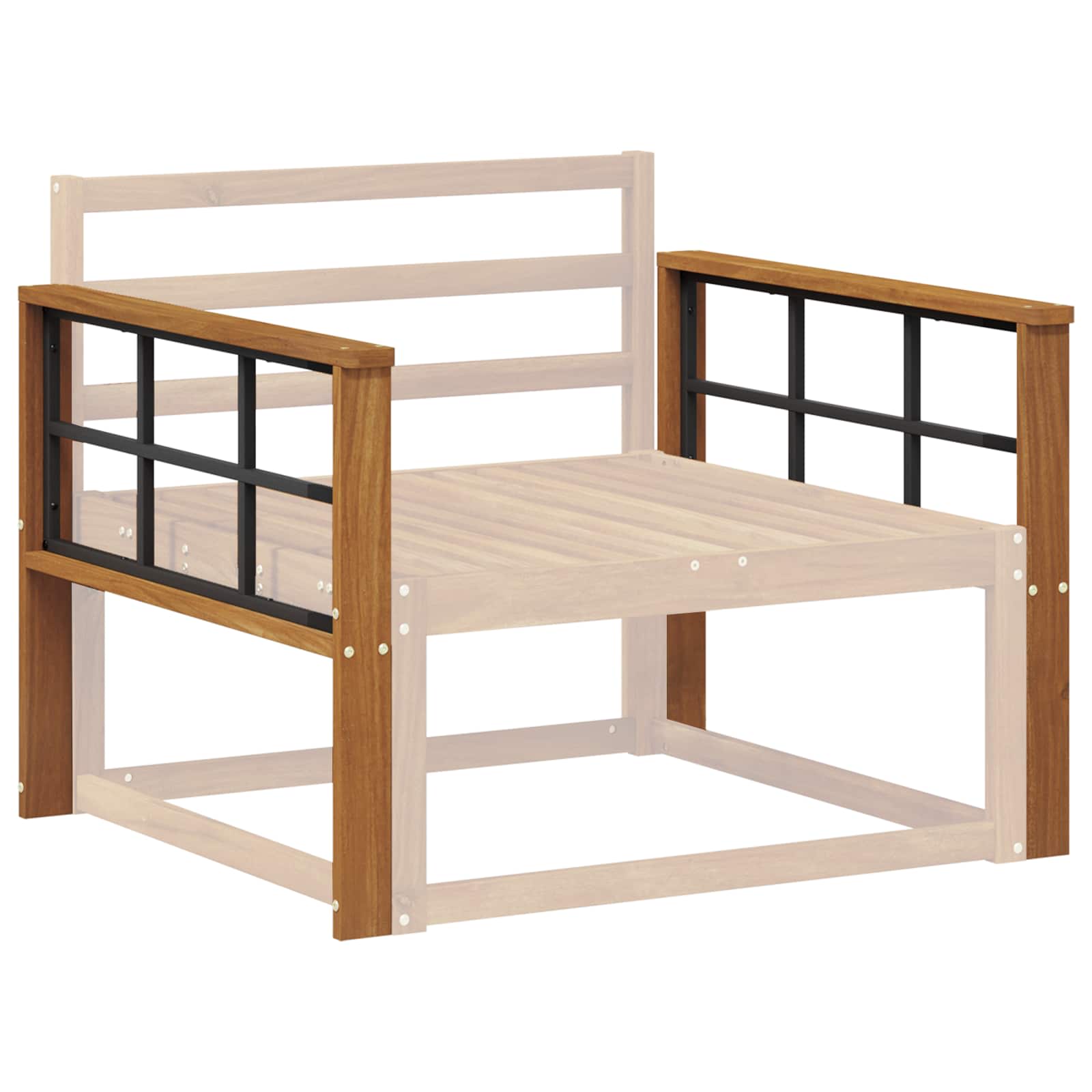 Acacia Armrest Natural Wood 78.5x6x61cm