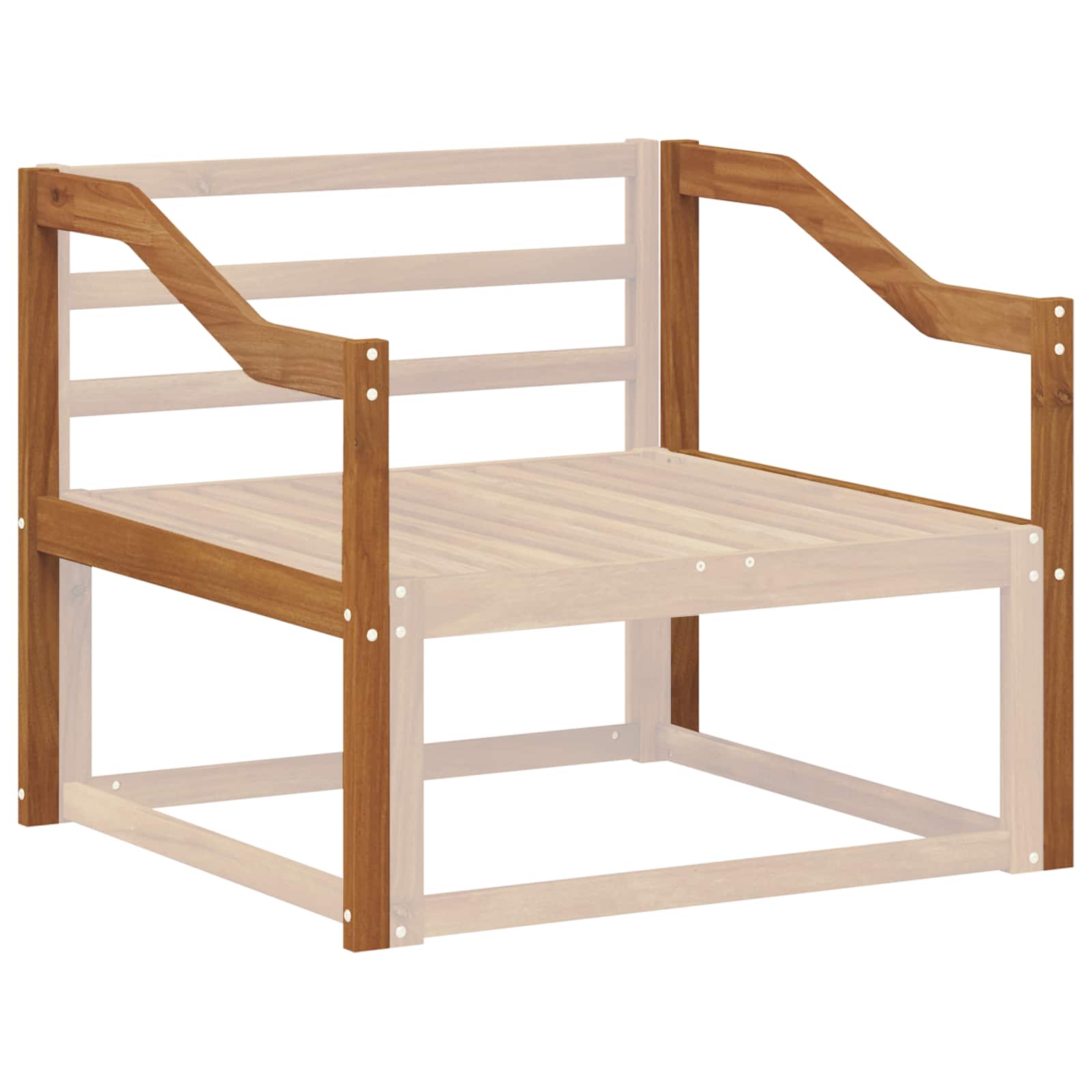 Armrest Natural Solid Wood 79x4x73cm