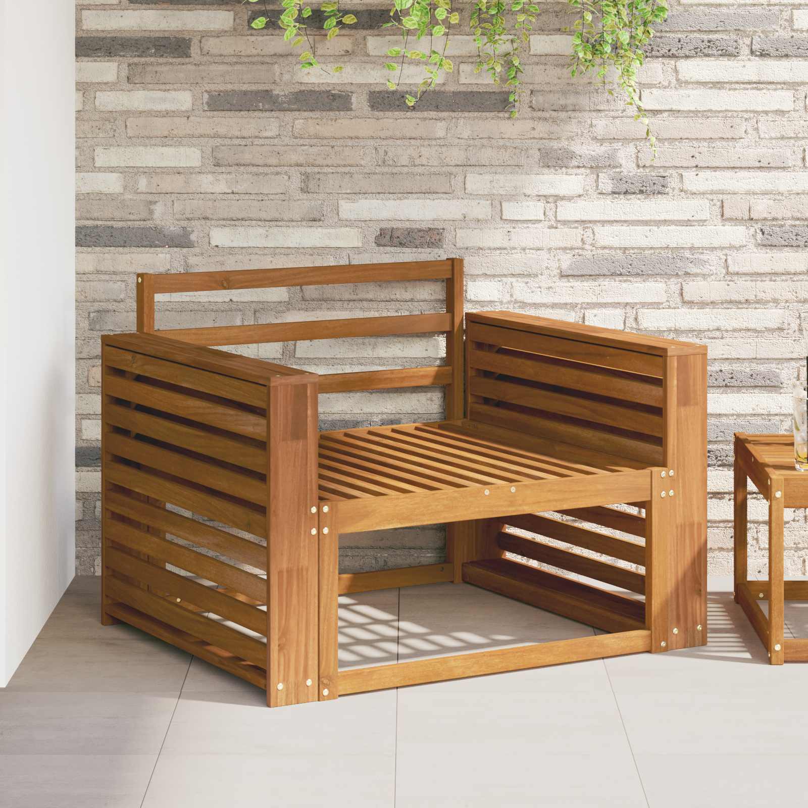 Armrest Natural Solid Wood 78.5x10x61cm