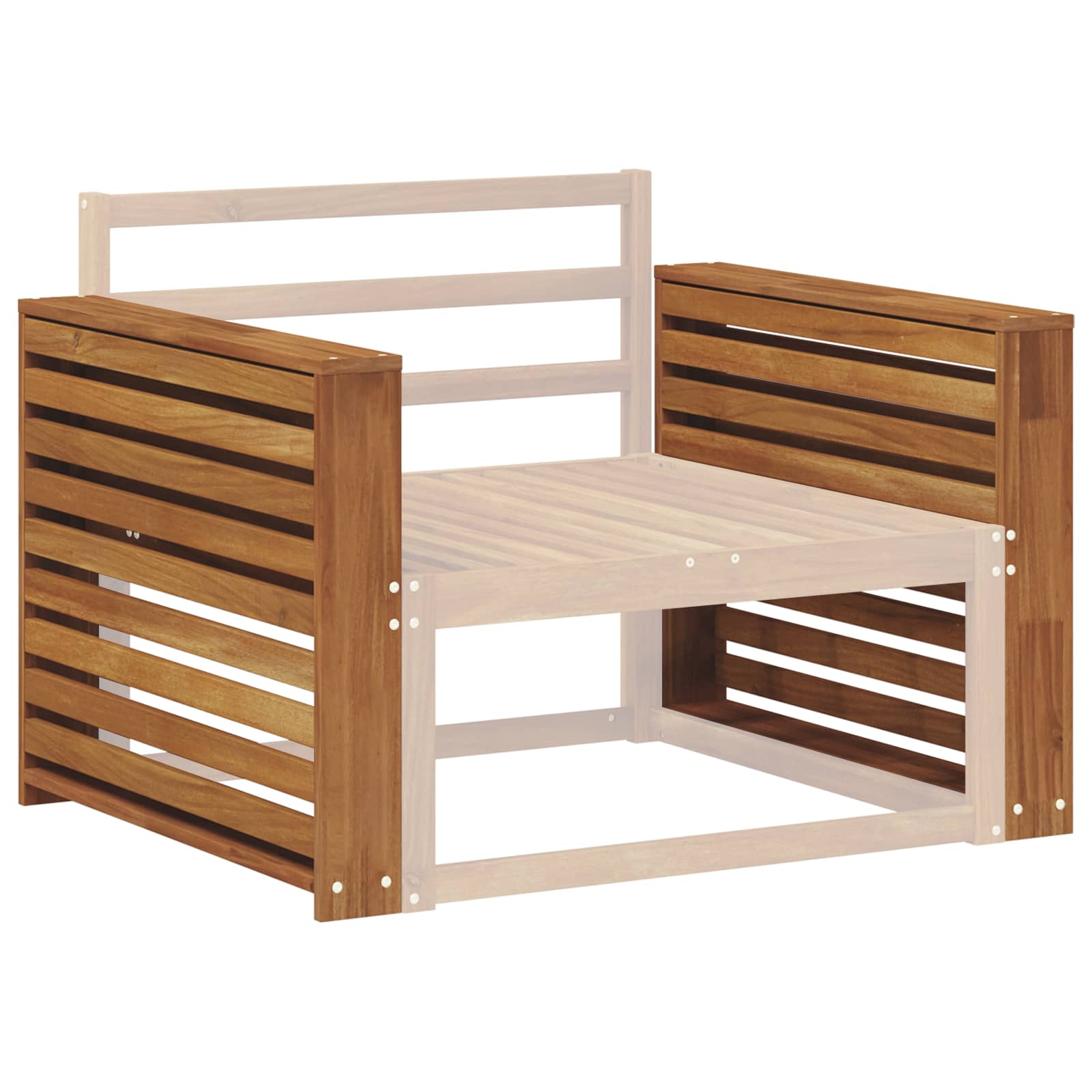 Armrest Natural Solid Wood 78.5x10x61cm